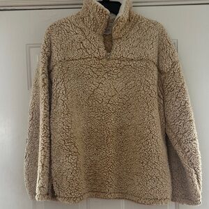 Peach Love California Tan Sherpa Pullover